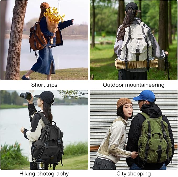 mixi Travel Backpack for Women Men, 18 Inch Carry On Laptop Backpack Flight Approved fits 16'' Laptop, Lightweight Waterproof Hiking Backpack Travel Outdoor Business Casual Daypack, Black