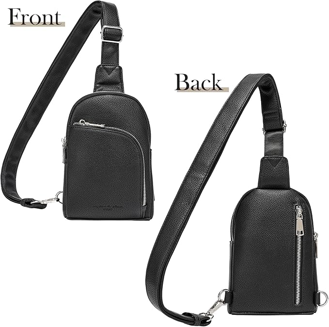 INICAT RFID Blocking Sling Bag Leather Crossbody Bags for Women Fanny Pack Cross Body for Woman Chest Bag for Travel 1.9L