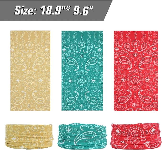 Neck Gaiter Bandana Face Mask: Cooling Gator Mask Breathable Face Cover Ski Neck Scarf Protection from Dust Sun for Men Women