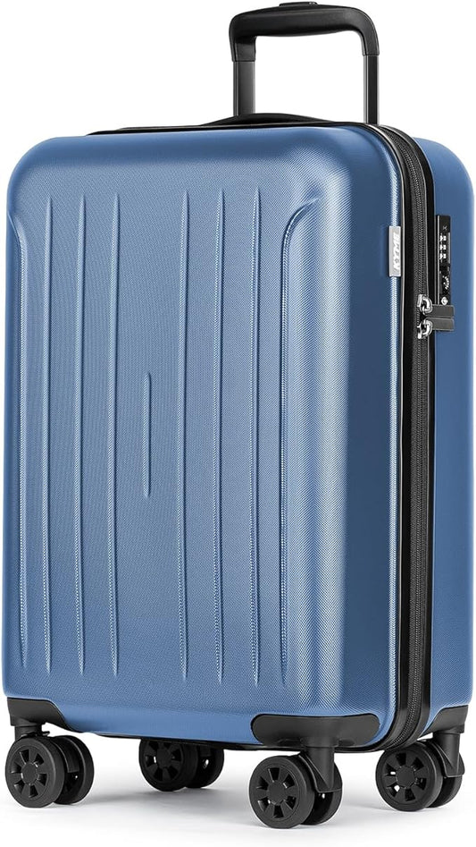 KYME Suitcase Hardshell With Double Spinner Wheels, PC+ABS TSA Lock Travel Luggage (Royalblue, 20" Carry On)