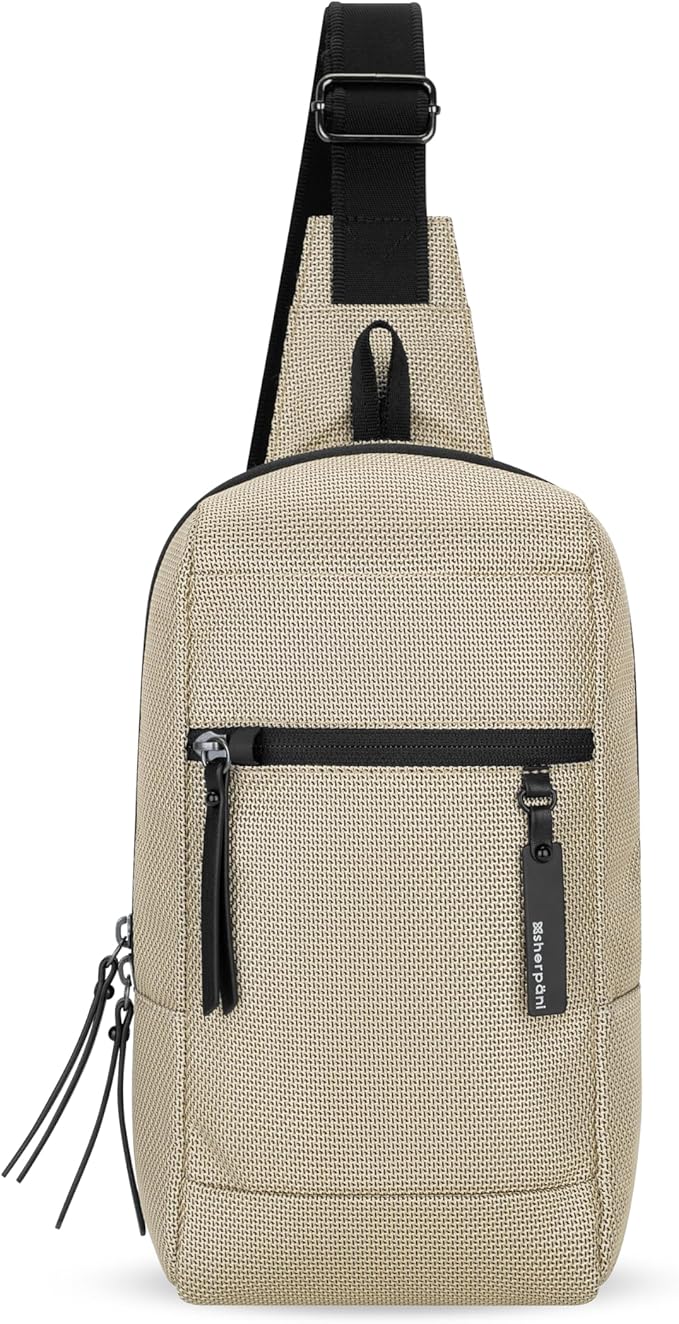 Sherpani Metro, Anti Theft Sling Bag, Sling Backpack, 5L Travel Bag, Shoulder Chest Purse, Crossbody Backpack for Women, Metal Hardware, Travel Gift (Straw)