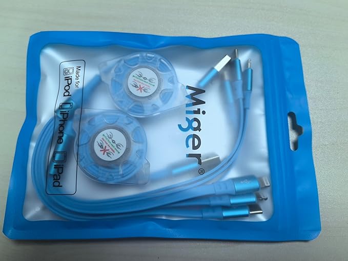 Multi Charging Cable 4A,Retractable Charger Cable [2Pack 4Ft] Multi Charging Cord 4 in 1 Fast Charger Cord with Lightning/Type C/Micro USB Port for Cell Phones,iPhone,iPad,Samsung Galaxy,PS,Tablets