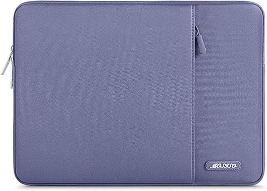 MOSISO Laptop Case 16 inch, 15-15.6 inch Laptop Sleeve Compatible with MacBook Pro 16 M4 M3 M2 M1, HP Acer Dell Lenovo ASUS Notebook, Polyester Vertical Computer Sleeve Bag with Pocket, Lavender Gray