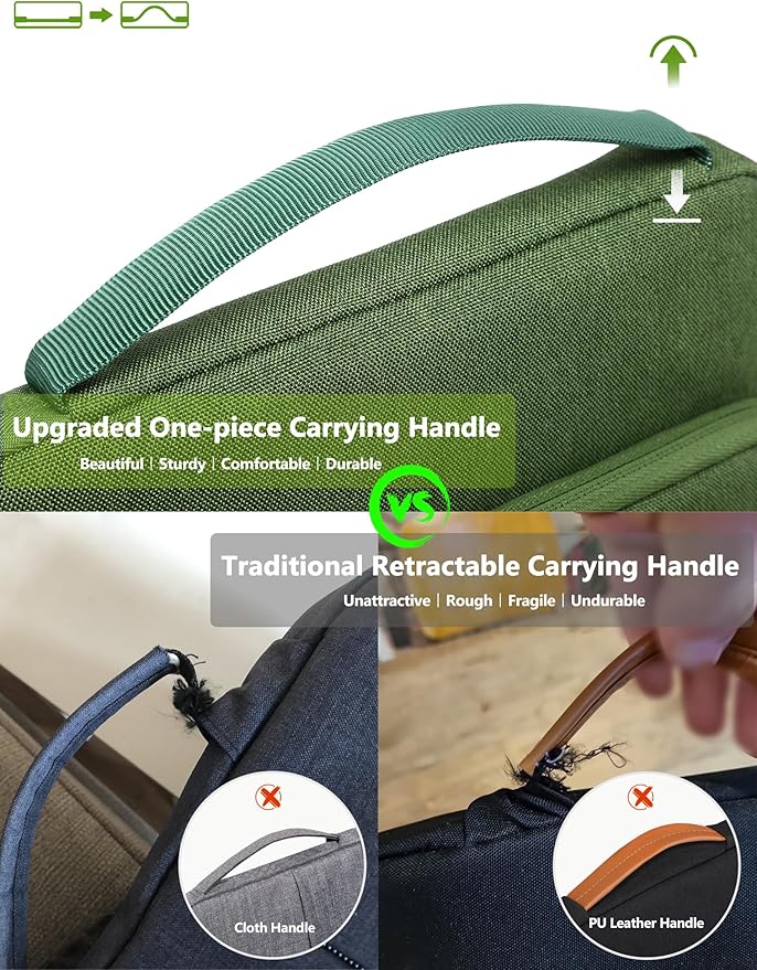 HYZUO 14-15 Inch Laptop Bag Sleeve for MacBook Air 15 M4 M3 M2, MacBook Pro 15, XPS 14/15 Plus, 15" Surface Laptop, Notebook Case for 14" Dell HP Lenovo ThinkPad Asus Acer Huawei, Grass Green