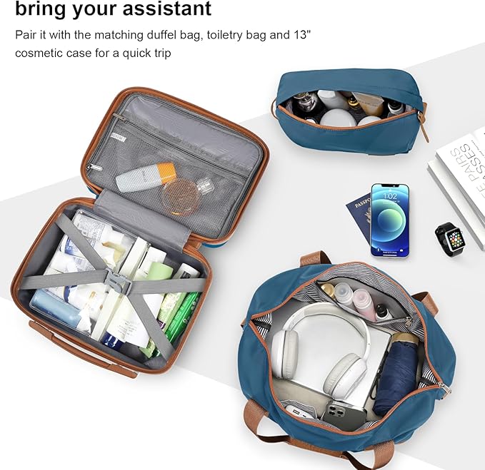 Joyway Luggage Set 7 Piece Suitcase Sets with Spinner Wheel,Hardside Expandable Travel Laggage with TSA Lock(18/20/24/28 Blue)