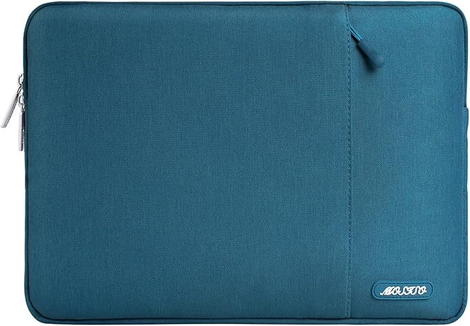 MOSISO Laptop Case 13.3 inch, 13-13.3 inch Laptop Sleeve Compatible with MacBook Air/Pro 13 / Pro 14, HP Dell ASUS Lenovo Notebook, Polyester Vertical Computer Sleeve Bag with Pocket, Deep Teal