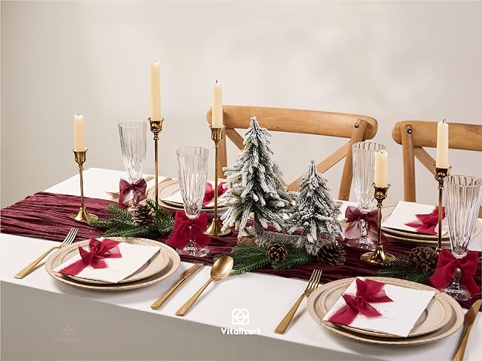 Vitalizart Red Handmade Chiffon Silk Ribbon Fringe 1.5" x 21 Yd Burgundy Frayed Edges Ribbons for Wedding Invitations Bridal Bouquets Gifts Wrapping Crafts Holiday Party Decorations