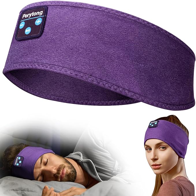 Perytong Sleep Headphones Sleeping Bluetooth Headband, Soft Headphone Band with Ultra-Thin Speakers Perfect for Side Sleepers, Running, Workout, Jogging, Yoga, Insomnia Cool Gadgets