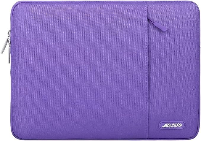 MOSISO Laptop Case 13.3 inch, 13-13.3 inch Laptop Sleeve Compatible with MacBook Air/Pro 13 / Pro 14, HP Dell ASUS Lenovo Notebook, Polyester Vertical Computer Sleeve Bag with Pocket, Ultra Violet