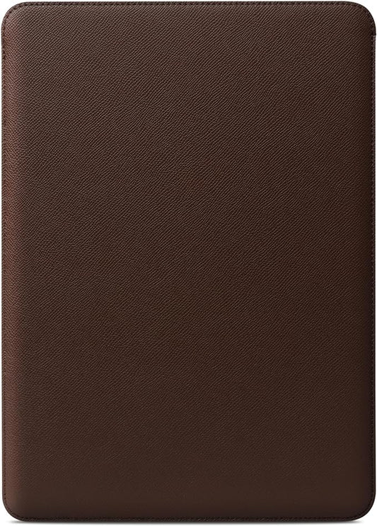 Comfyable Slim Laptop Sleeve 16 Inch Compatible for MacBook Pro 16-Inch M4 M3 M2 Pro/Max 2024, Faux Leather Protective 16-in Mac Cover Case, Coffee