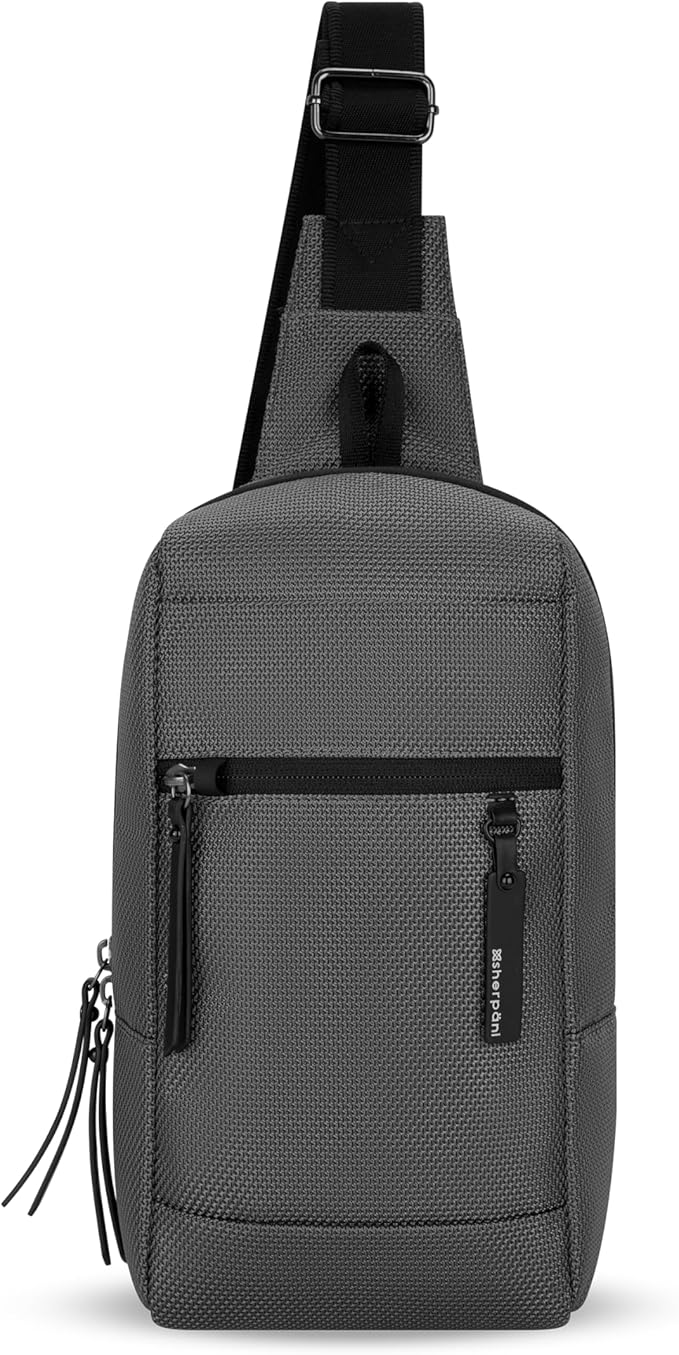 Sherpani Metro, Anti Theft Sling Bag, Sling Backpack, 5L Travel Bag, Shoulder Chest Purse, Crossbody Backpack for Women, Metal Hardware, Travel Gift (Granite)