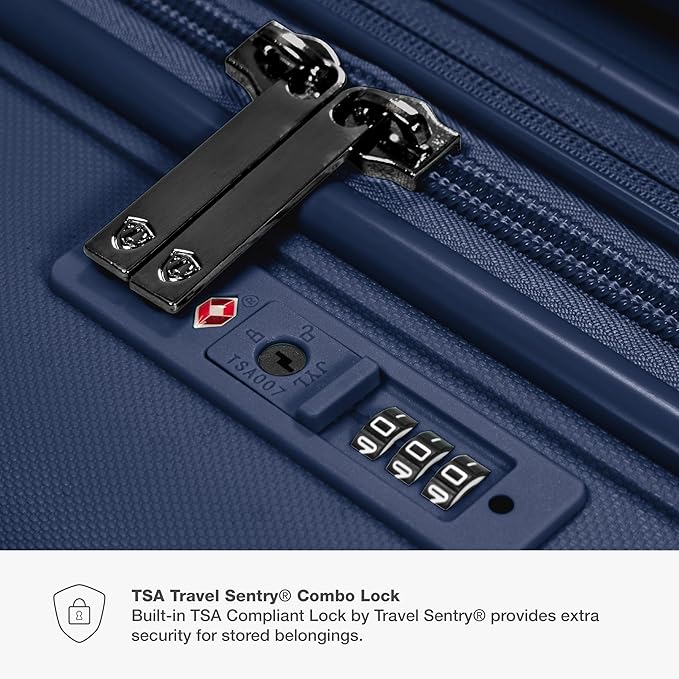 Traveler's Choice Pagosa Indestructible Hardshell Expandable Spinner Luggage, Navy, 3-Piece Set (22/26/30)