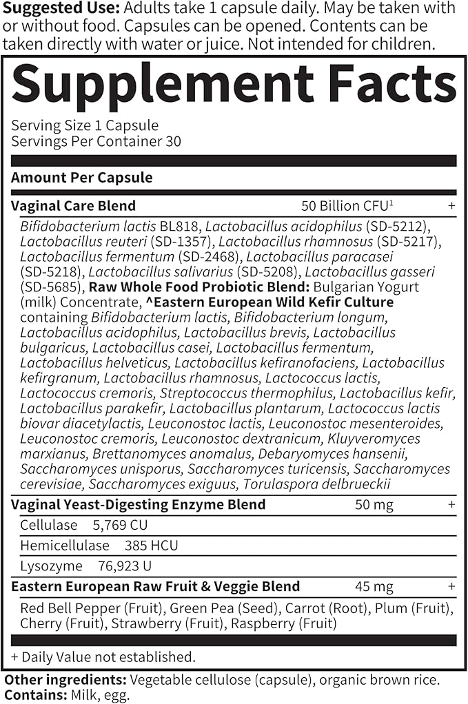 Garden of Life - Raw Probiotics Vaginal Care (Veggie Caps) - 30 Vegeterian Capsules