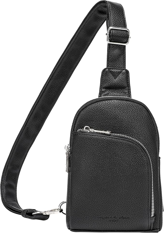INICAT RFID Blocking Sling Bag Leather Crossbody Bags for Women Fanny Pack Cross Body for Woman Chest Bag for Travel 1.9L