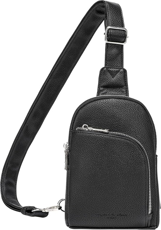 INICAT RFID Blocking Sling Bag Leather Crossbody Bags for Women Fanny Pack Cross Body for Woman Chest Bag for Travel 1.9L