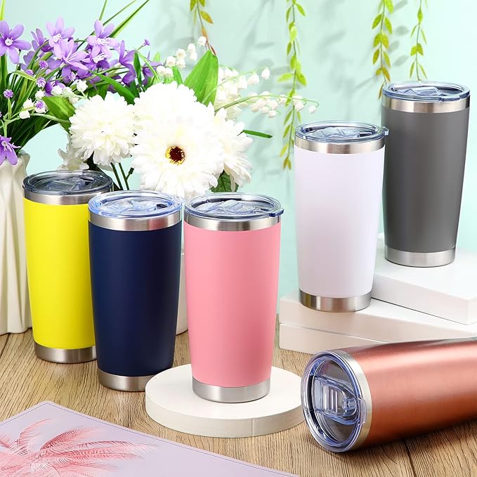 Sieral 36 Packs Stainless Steel Tumbler Bulk with Lid Vacuum Double Wall Insulated Travel Coffee Mug Powder Coated Tumbler Cup for Graduation Wedding Christmas Birthday Party(Mixed, 20 oz)