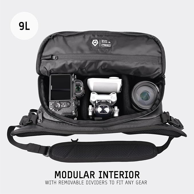 WANDRD ROGUE V1 9L Sling: Compact Camera Sling and Crossbody Bag with Fast Access, 3-Way Carry– Lightweight Everyday Bag Great for Travel, Photography, and Daily Use (Black)