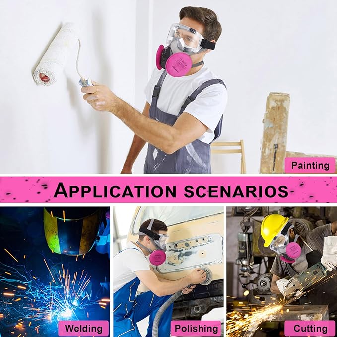 Full Face Respirator Mask - Gas Masks Survival Nuclear and Chemical for Asbestos, Fume, Resin, Dust and Chemical