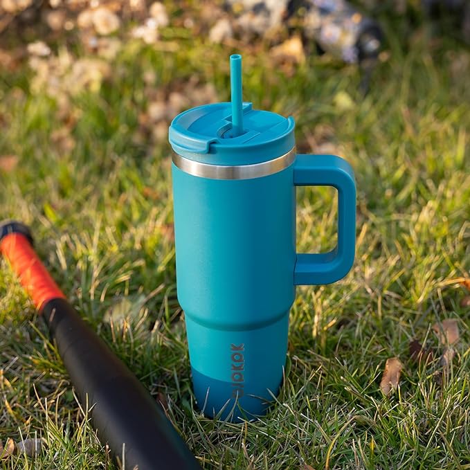 BJPKPK 30oz Stainless Steel Insulated Tumbler With Handle And Lid Straw Travel Coffee Mug Thermal Cup,Light Pink