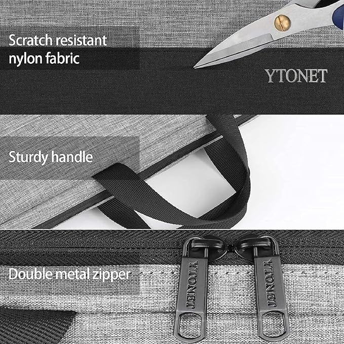 Ytonet Laptop Sleeve Case 17 17.3 Inch, Slim Water Resistant TSA Laptop Cover with Handle Protective Computer Carrying Case Compatible with HP Dell Lenovo Asus Notebooks, Grey