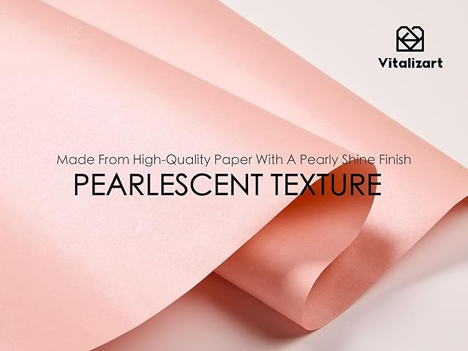Vitalizart Pink Wrapping Paper Set 30" Pearly-Lustre With Silk Like Satin Ribbon & Gift Tags Recyclable Eco-Friendly Christmas Gift Wrapping Birthday Baby Shower Wedding Handmade Crafts 197"(16.4 Ft)