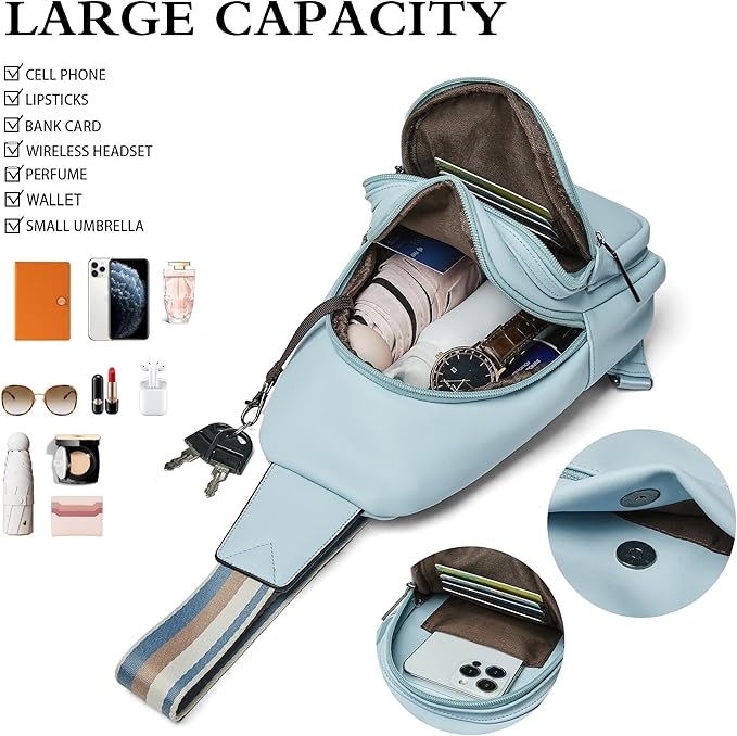 Sling Bag Crossbody Bags for Women Small Cross Body Bag Fanny Packs Chest Sling Purse for Daily Travel Leisure Sport