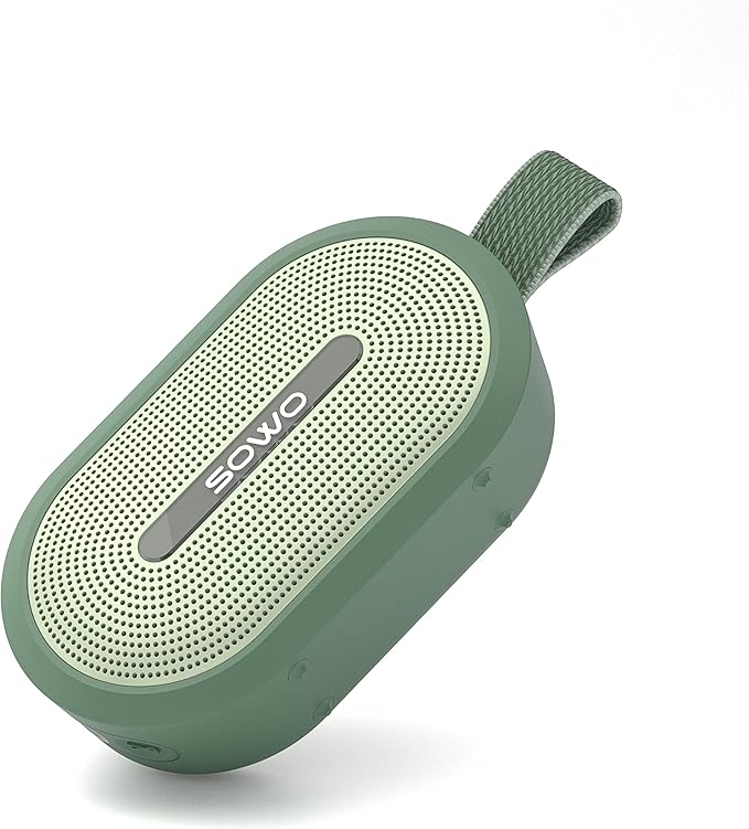 SOWO Wireless Portable Small Speaker, Ultra Magnetic Bluetooth Speaker for Golf Cart, Coverless IP67 Waterproof, 24 H Playtime, Pro Sound, Clip Hanging Design for Outdoor, Indoor - Green