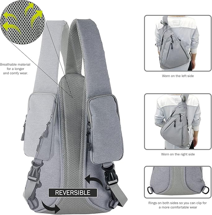 JESSIE & JAMES Peyton Crossbody Sling Backpack Concealed Carry Purse For Women Men Outdoor Chest Bag Shoulder Backpack