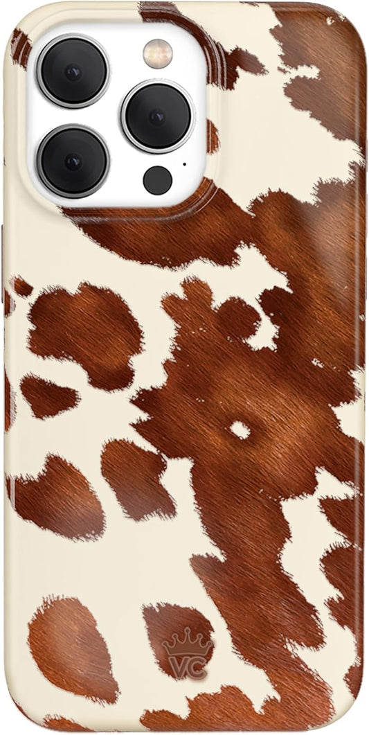 VELVET CAVIAR for iPhone 15 Pro Max Case Western - Compatible with MagSafe - 10ft Drop Tested - Cocoa Cow Print