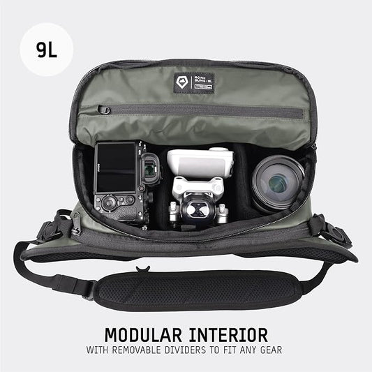 WANDRD ROGUE V1 9L Sling: Compact Camera Sling and Crossbody Bag with Fast Access, 3-Way Carry– Lightweight Everyday Bag Great for Travel, Photography, and Daily Use (Wasatch Green)