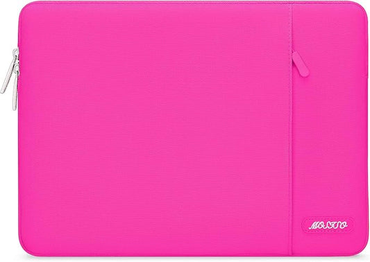MOSISO Laptop Case 14 inch, 14 inch Laptop Sleeve Compatible with HP Lenovo Dell ASUS Acer, HP Stream, Dell Latitude, Lenovo IdeaPad, Polyester Vertical Computer Sleeve Bag with Pocket, Bright Rose