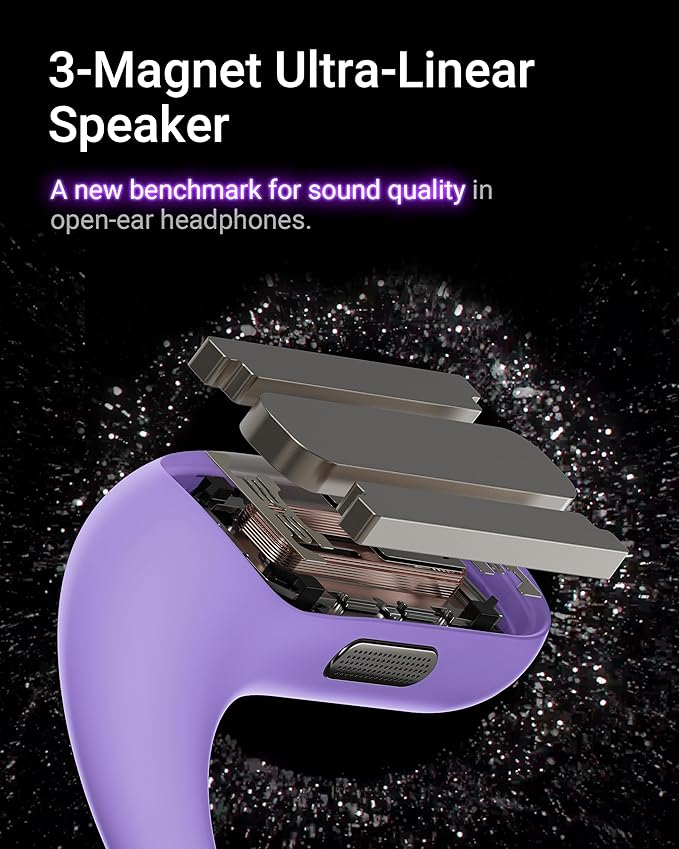 ACEFAST AceFit Pro Open-Ear Headphones, Night Safety Mode for Sports, Powerful Bass, 7.6g Ultra-Comfort, Bluetooth 5.4, 30H Playtime with Digital Display, IP54 Sports Earbuds for Running & Workouts