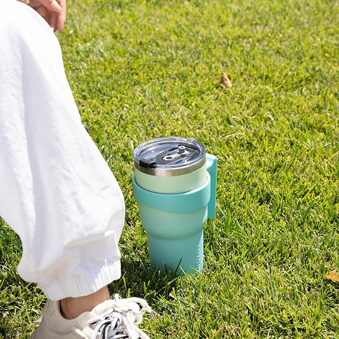 BJPKPK Tumbler With Handle 20 oz Stainless Steel Tumbler With Lid And Straw Insulated Coffee Cups,Mint