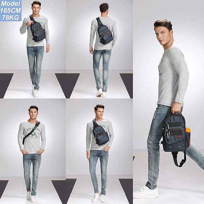 NICGID Sling Bags, Chest Shoulder Backpacks Crossbody Purse Outdoor Chest Bag Travel Backpack for Men Women