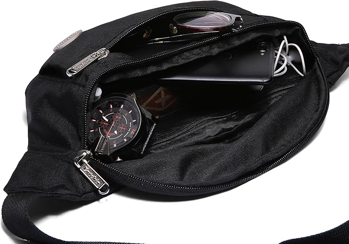 Entchin Fanny Pack for Women Men,Crossbody Belt Bag with 4-Zipper Pockets,Adjustable Waist Bag Pack,One of the Most Popular Travel Essential Gifts for Walking,Traveling,Cycling