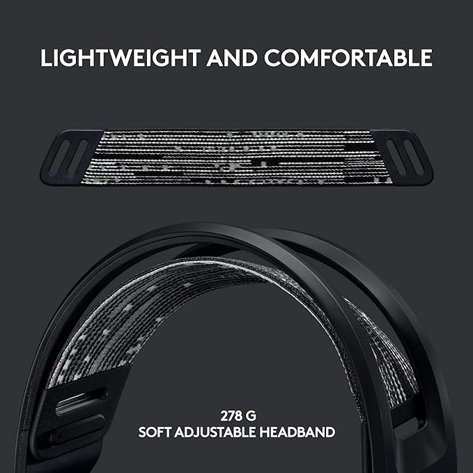 Logitech G733 Lightspeed Wireless Gaming Headset, Suspension Headband, Lightsync RGB, Blue VO!CE Mic, PRO-G Audio – Black, Gaming Headset Wireless, PC, PS5, PS4, Switch Compatible