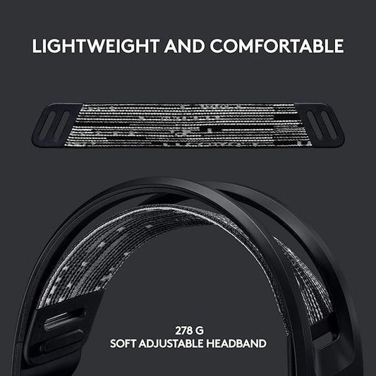 Logitech G733 Lightspeed Wireless Gaming Headset, Suspension Headband, Lightsync RGB, Blue VO!CE Mic, PRO-G Audio – Black, Gaming Headset Wireless, PC, PS5, PS4, Switch Compatible