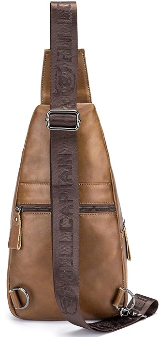Cross body Bags for Men Leather Sling Bag Casual Daypacks Chest Bags Shoulder Bag Travel Hiking Backpacks