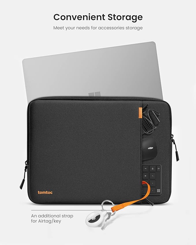 tomtoc 360 Protective Laptop Sleeve for 13-inch New Surface Pro 11th, Copilot+PC 2024, Surface Pro 10/9/8/X with Signature Keyboard/X Keyboard, Shockproof Water-Resistant Notebook Surface Case Bag