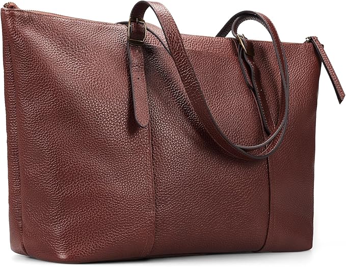 befen Genuine Leather Tote Bag for Women Large Work Tote Purse with Zipper Leather Shoulder Handbags with Adjustable Strap