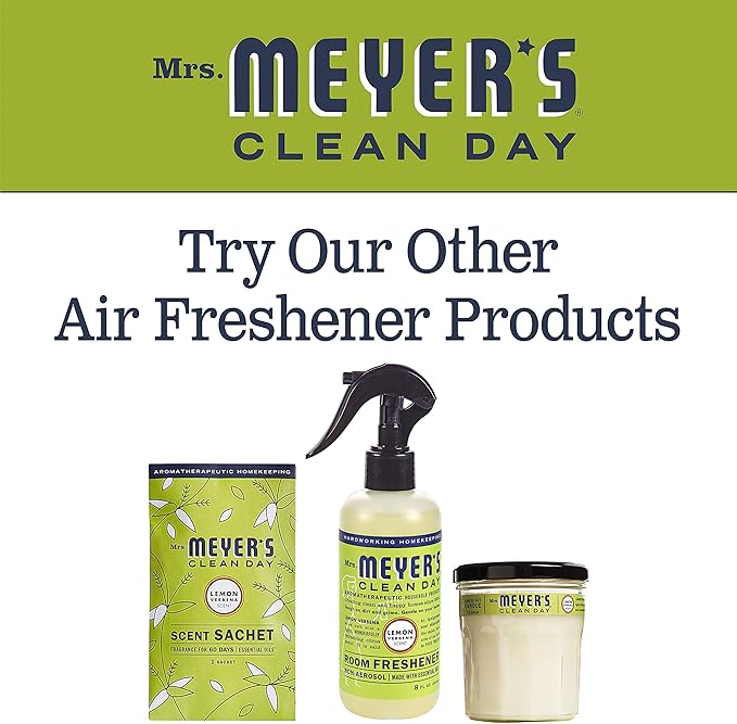 Mrs. Meyer's Clean Day Room Freshener Spray Bottle, Lemon Verbena Scent, 8 Fl oz (Pack of 2)