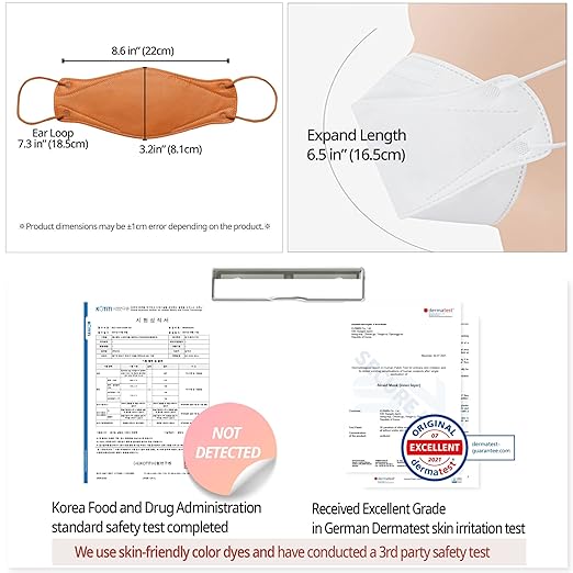 AIRAID-KF94 [Individually Wrapped] - Made in Korea, 3D Multicolor Packs, Face Protective Mask, Adult and Older Teens (Multicolor-50P)