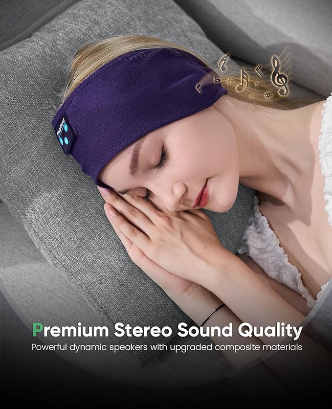 Perytong Sleep Headphones Sleeping Bluetooth Headband, Soft Headphone Band with Ultra-Thin Speakers Perfect for Side Sleepers, Running, Workout, Jogging, Yoga, Insomnia Cool Gadgets