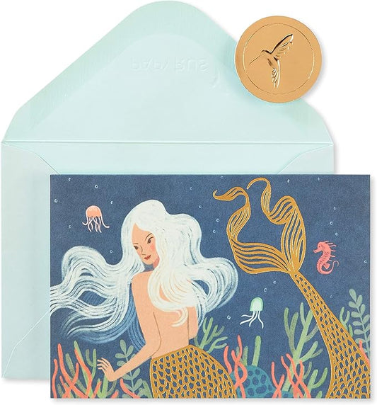 Papyrus Blank Cards with Envelopes, Mermaid (14-Count)