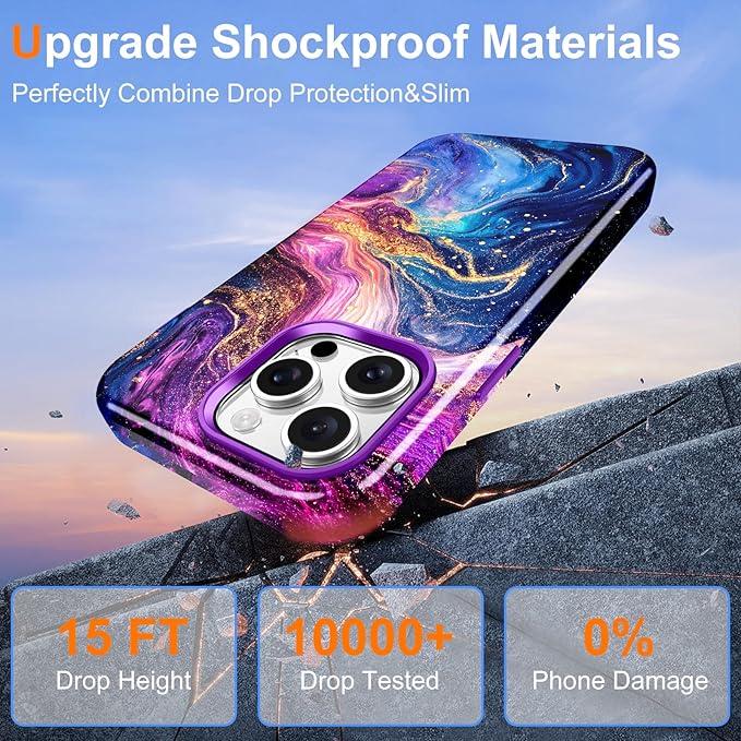 Btscase for iPhone 15 Pro Max Case [Compatible with Magsafe] [Military-Grade Drop Protection] Slim Anti-Scratch Smooth Touch TPU Bumper Shockproof Magnetic Phone Case for Women Girls Men, Purple