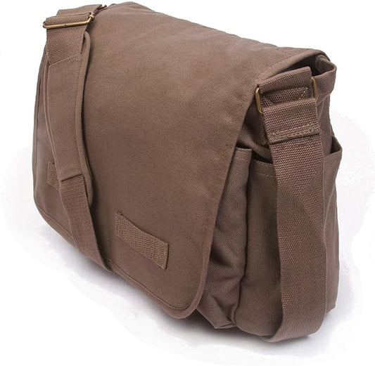 Sweetbriar Classic Vintage Messenger Bag - Original Heavyweight Cotton Canvas Shoulder Bag with Upgraded Features