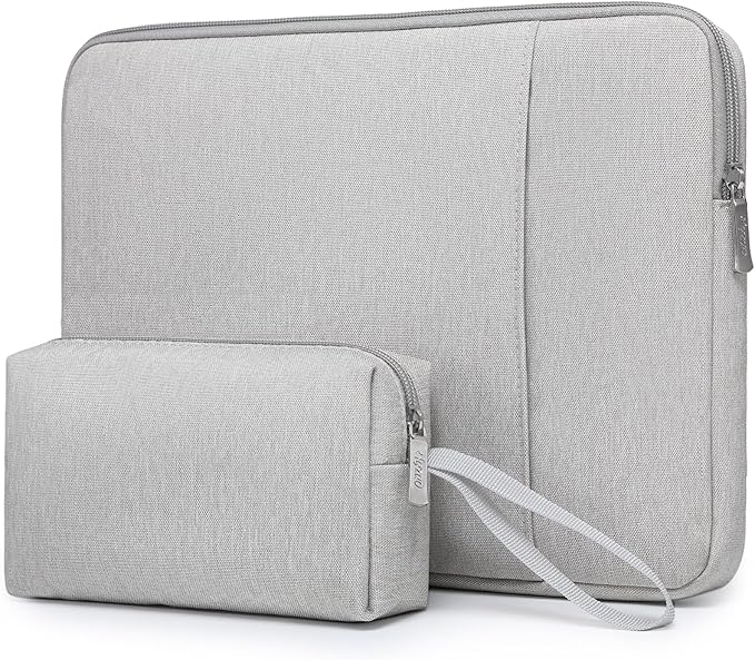 HYZUO 14-15 Inch Laptop Sleeve Bag Set for MacBook Air 15 M4/M3/M2, MacBook Pro 15, XPS 14/15 Plus, 15" Surface Laptop, Notebook Case for 14" HP Lenovo ThinkPad Asus Acer Huawei, Light Gray