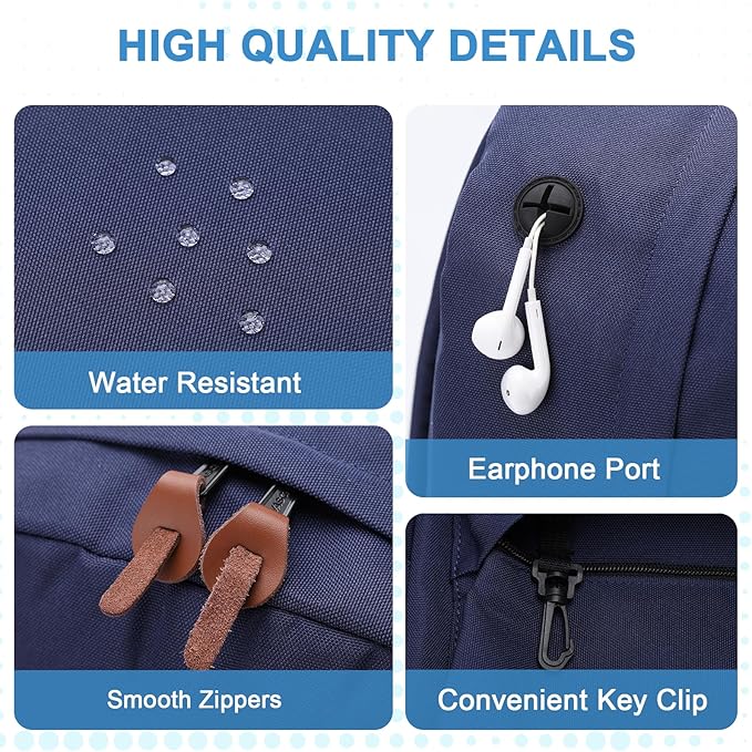 Backpack for Men Women,VASCHY Classic Water-resistant Lightweight Travel School Backpack Casual Daypack