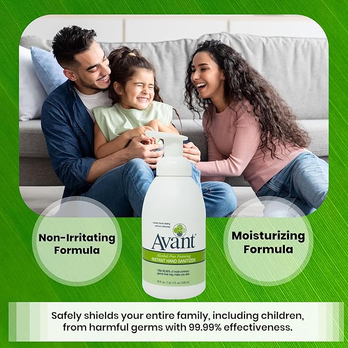 Avant® Alcohol Free Foaming Hand Sanitizer, 18oz Bottle, 6-Pack bulk refill
