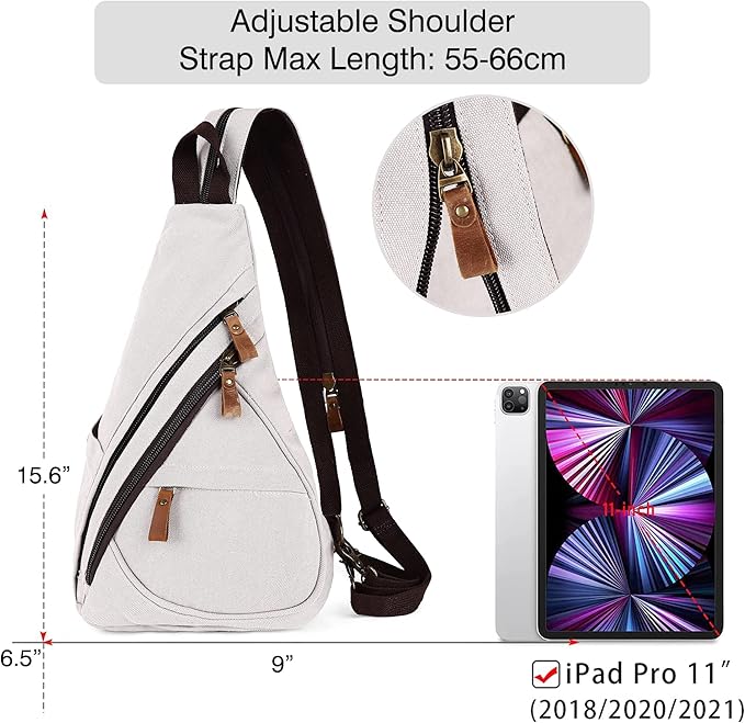 HuxFam Canvas Sling Bag for Women Sling Backpack Crossbody Shoulder Bags Convertible Purse Casual Daypack Travel Hiking Cycling